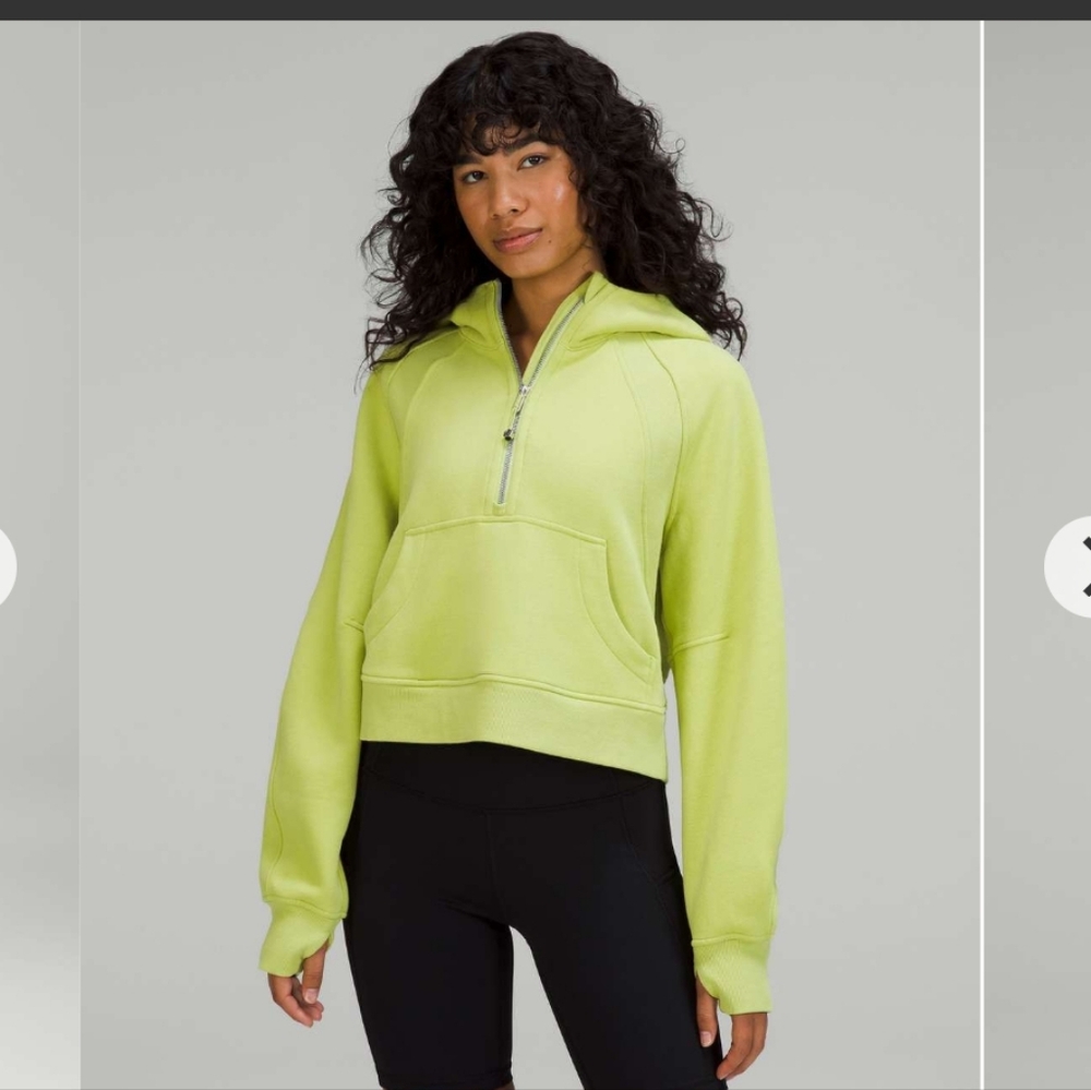 Pristine And Super Soft Lululemon Scuba Oversized Half-Zip HoodieWasabi XS/S